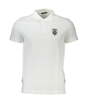Cavalli Class White Cotton Men Polo Shirt