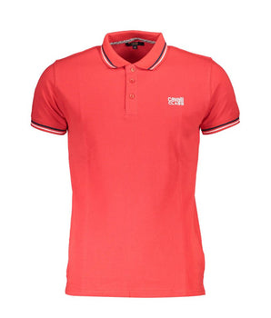 Cavalli Class Red Cotton Men Polo Shirt