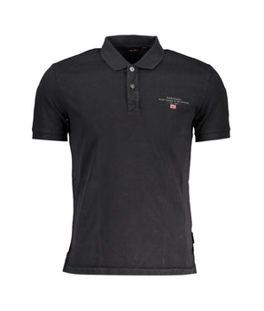 Napapijri Black Cotton Men Polo Shirt