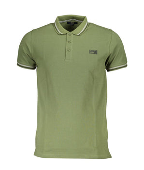 Cavalli Class Green Cotton Men Polo Shirt