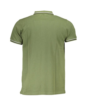 Cavalli Class Green Cotton Men Polo Shirt
