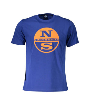 North Sails Blue Cotton Men T-Shirt