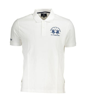 La Martina White Cotton Men Polo Shirt