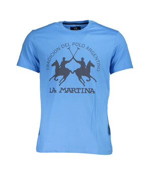 La Martina Blue Cotton Men T-Shirt