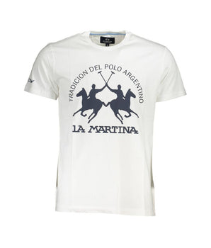 La Martina White Cotton Men T-Shirt