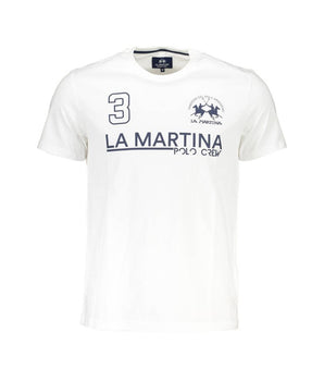 La Martina White Cotton Men T-Shirt