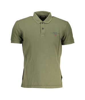 Napapijri Green Cotton Men Polo Shirt