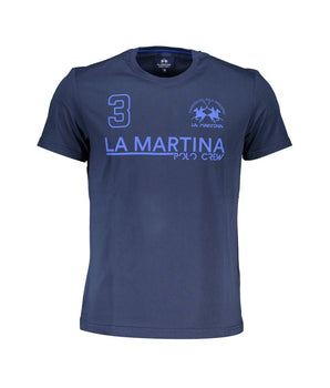 La Martina Blue Cotton Men T-Shirt