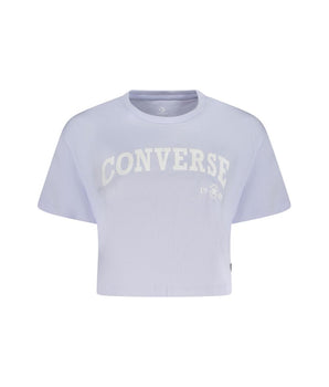 Converse Purple Cotton Women T-Shirt