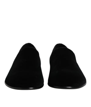 Mocasines formales de terciopelo negro de Dolce &amp; Gabbana