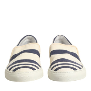Jucca Blue White Striped Canvas Men Low Top Casual Shoes