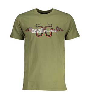 Cavalli Class Green Cotton T-Shirt