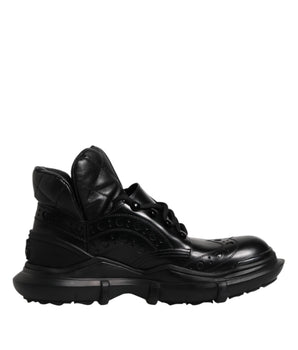 Botines casuales de cuero negro para hombre de Dolce &amp; Gabbana
