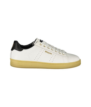 Blauer White Leather Men Sneaker