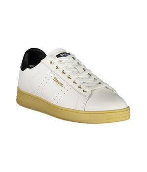 Blauer White Leather Men Sneaker