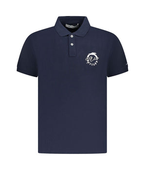 Trussardi Blue Cotton Men Polo Shirt