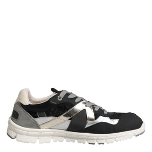 Dolce & Gabbana Multicolor Leather Suede Low Top Sneaker Shoes