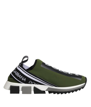 Dolce &amp; Gabbana Green Black Slip On Sorrento Tennis Shoes