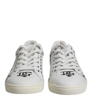 Dolce &amp; Gabbana White London Calf Leather Men Sneakers Shoes