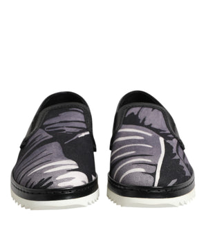 Zapatillas deportivas negras sin cordones con diseño tropical de Dolce &amp; Gabbana para hombre