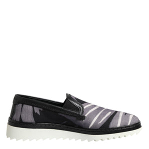 Dolce & Gabbana Black Tropical Slip On Men Sneakers Shoes