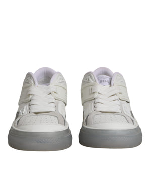 Dolce &amp; Gabbana White Low Top DG Embossed Men Sneakers Shoes