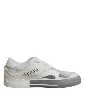 Dolce &amp; Gabbana White Low Top DG Embossed Men Sneakers Shoes