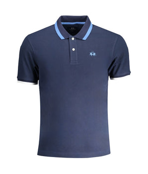 La Martina Blue Cotton Polo Shirt