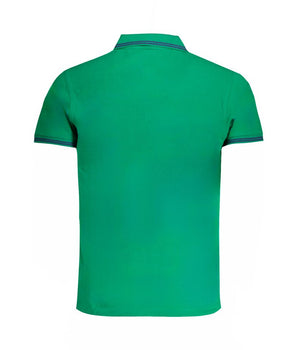 Cavalli Class Green Cotton Polo Shirt
