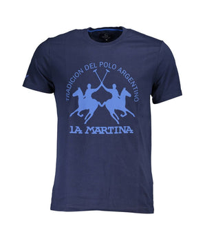 La Martina Blue Cotton Men T-Shirt