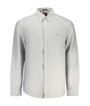 Tommy Hilfiger Gray Cotton Men Shirt
