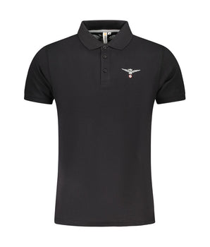 Accademia Militare Black Cotton Polo Shirt