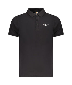Accademia Militare Black Cotton Polo Shirt
