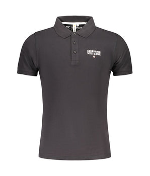 Accademia Militare Black Cotton Polo Shirt