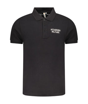 Accademia Militare Black Cotton Polo Shirt