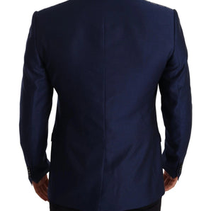 Dolce & Gabbana Blue MARTINI Wool Slim Fit Coat Blazer