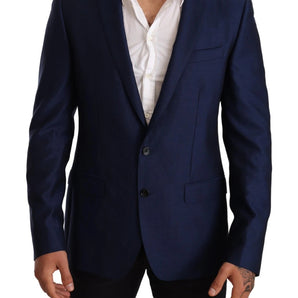 Dolce & Gabbana Blue MARTINI Wool Slim Fit Coat Blazer