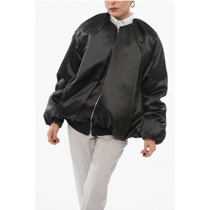 We11done Draped Satin Bomber Jacket