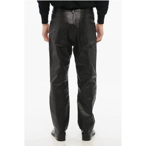 Gucci 5-Pocketed Leather Pants with Belt Loops