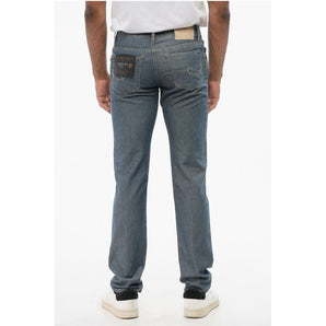 Corneliani ID Silk-blended Denims with Light Wash
