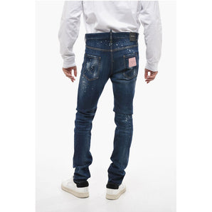 Dsquared² TWINPHONY Dark-washed Cool Guy Denims with Paint Motif