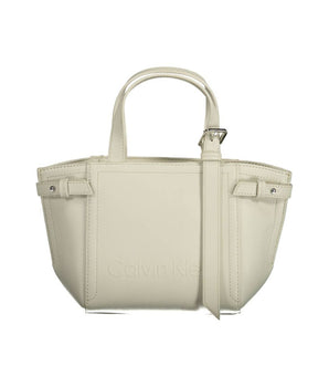 Bolso de mano de poliéster blanco de Calvin Klein