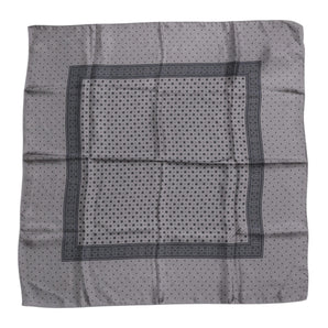 Dolce & Gabbana Gray Polka Dot Silk Square Men Foulard Scarf