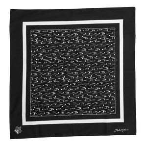 Dolce & Gabbana Black White Printed Square Foulard Scarf