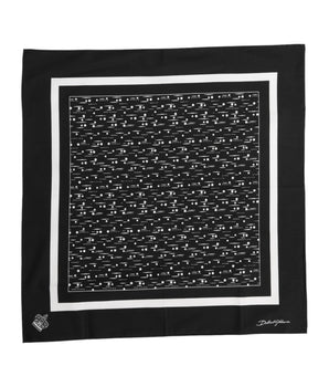 Dolce & Gabbana Black White Printed Square Foulard Scarf
