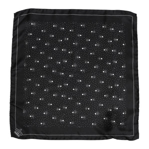 Dolce & Gabbana Black White Printed Square Men Foulard Scarf