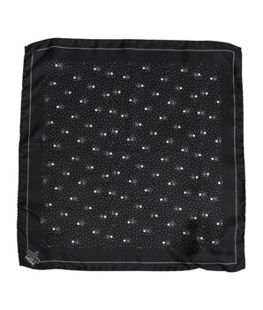 Dolce & Gabbana Black White Printed Square Men Foulard Scarf