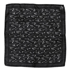 Dolce & Gabbana Black White Printed Square Men Foulard Scarf