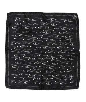 Dolce & Gabbana Black White Printed Square Men Foulard Scarf