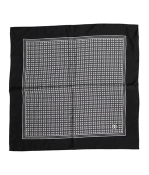 Bufanda cuadrada estampada en blanco y negro de Dolce &amp; Gabbana